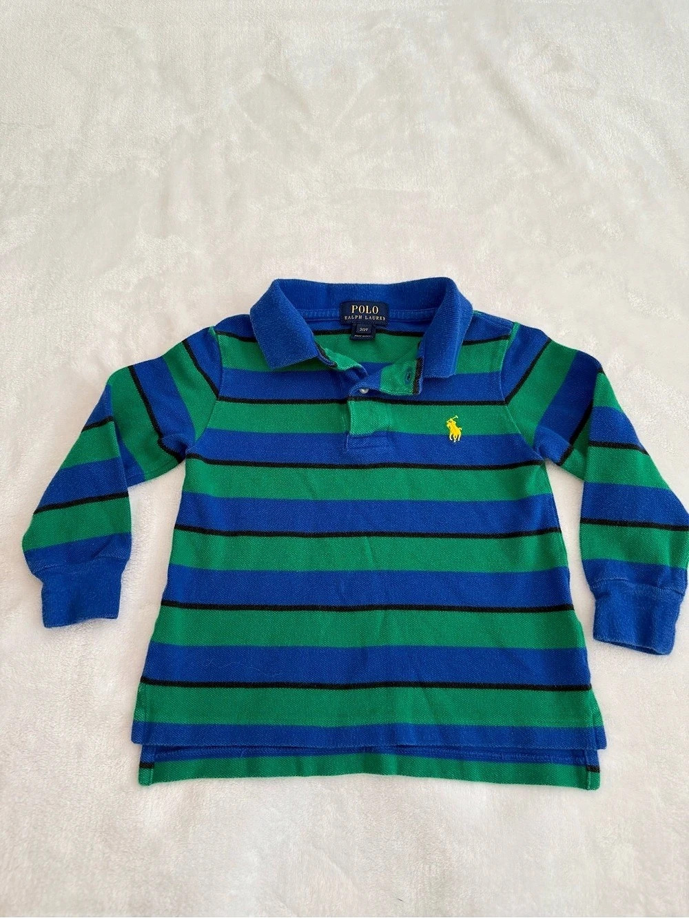 Ralph Lauren Toddler Boys Long Sleeve Striped Polo Shirt Boys (size 2T)